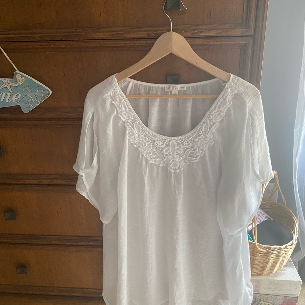 Spense White Lace Detail Women's Robe - Picture 5 of 14